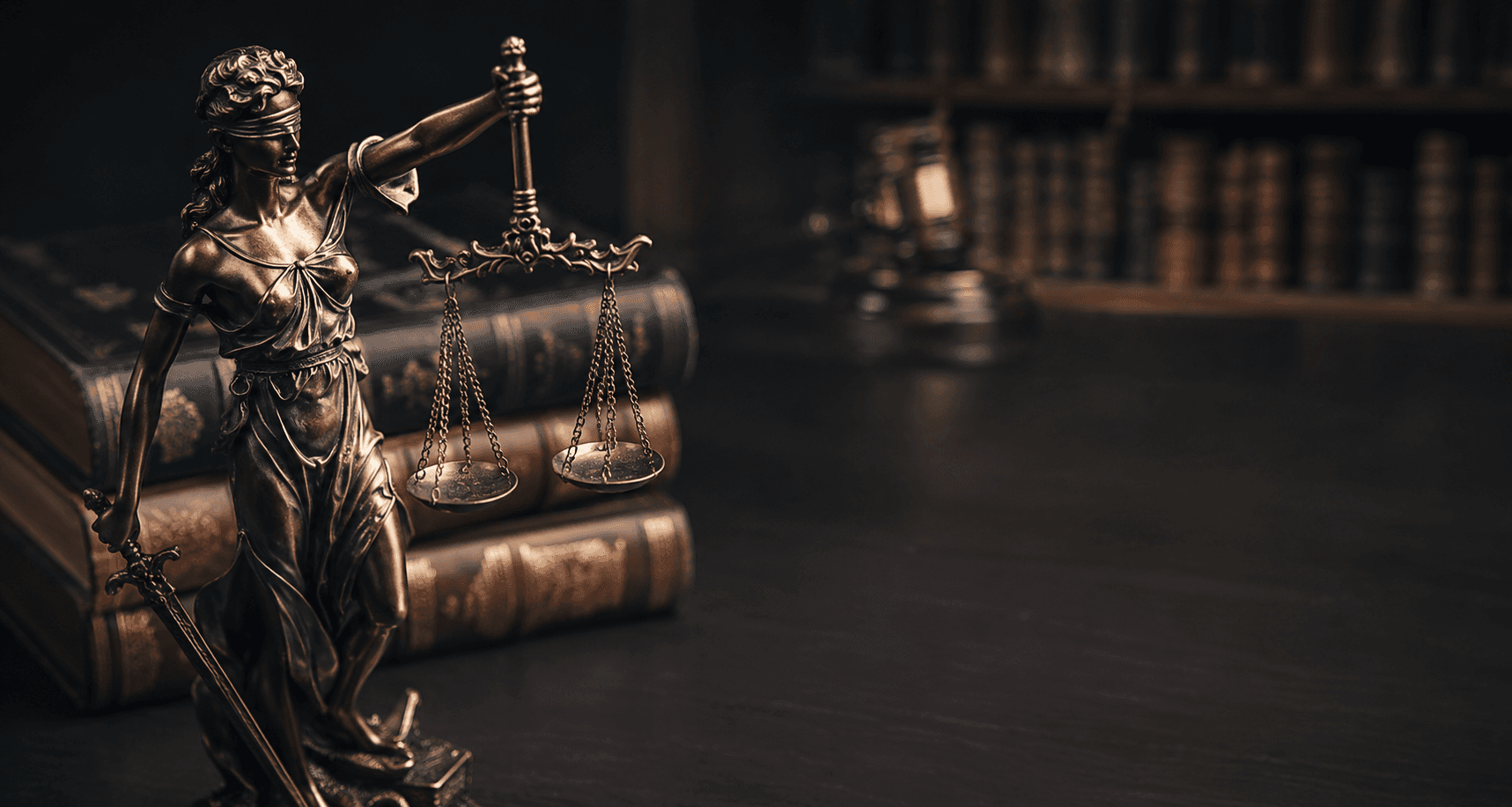 Scales of justice and legal books